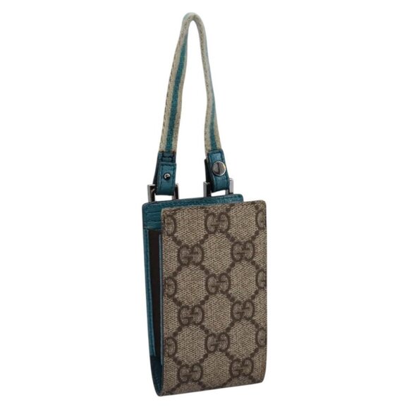 GUCCI GG Supreme Pouch PVC Leather Beige 125848 Auth 113564 - Picture 1 of 13